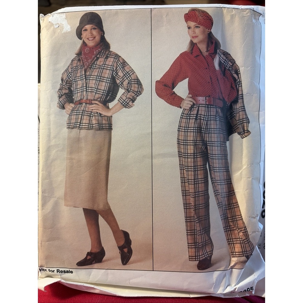 Vintage 1985 Vogue Suit Sewing Pattern 0995 Size 14-18 Uncut Jacket Skirt Pants